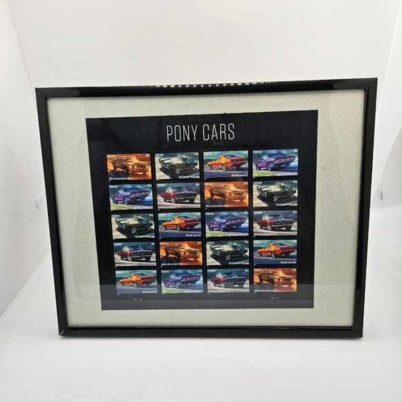 Pony Car Stamps 8”x10” Frame Muscle Cars Mustang‎ Challenger Camaro Cougar USPS - Picture 1 of 5